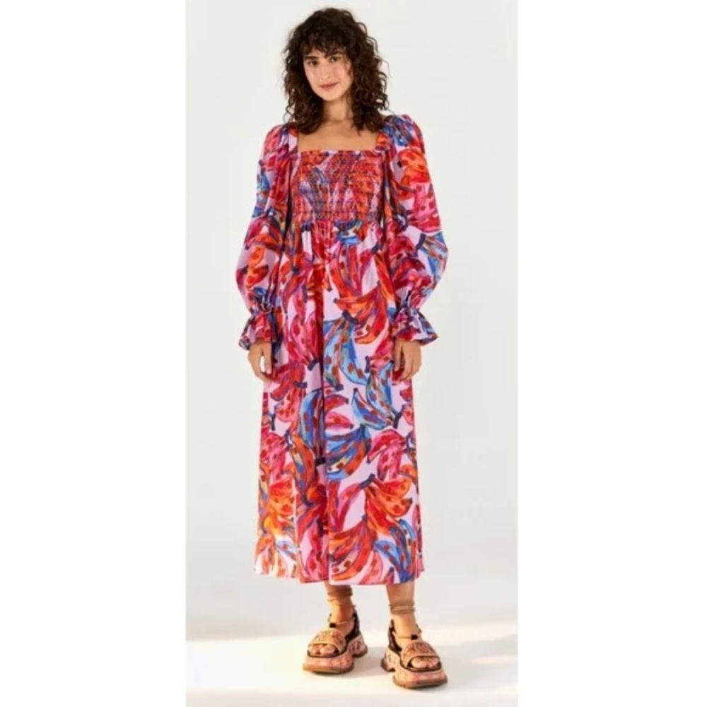 Farm Rio Colored Bananas Maxi Dress NWT
